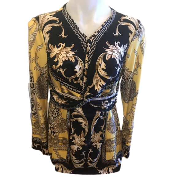 Joseph Ribkoff Yellow Black Tunic long Sleeve Top - Picture 1 of 10
